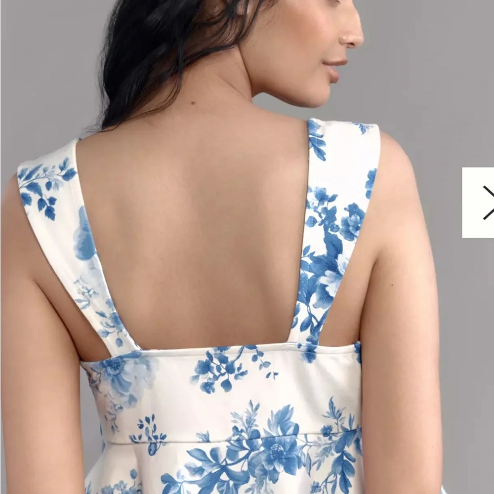 Maeve Square-Neck Peplum Tank Top - Picture 2 of 6